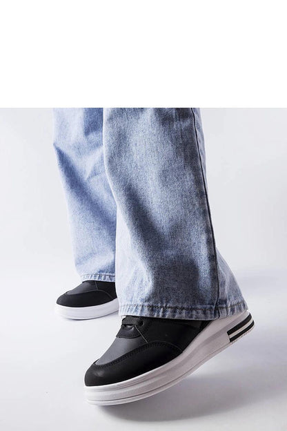 black lace sneakers detail view