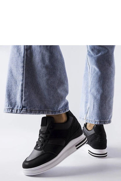 black lace sneakers back view