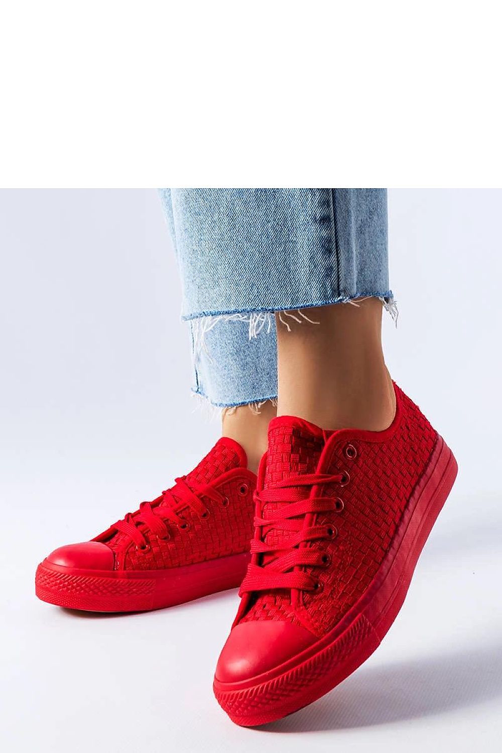 red lace sneakers alternate angle