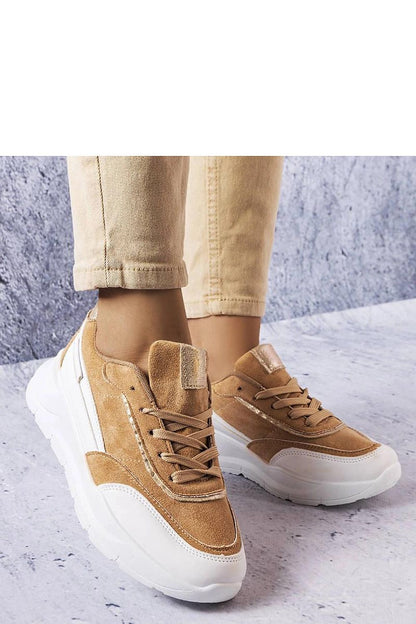 beige lace sneakers front view