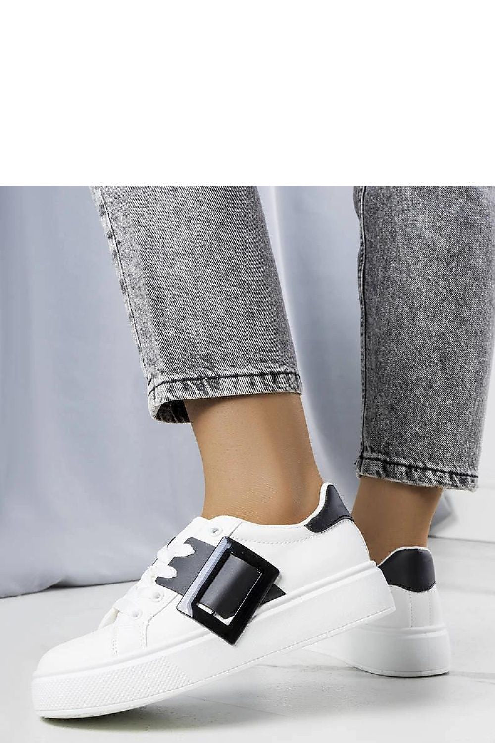 white lace sneakers side view