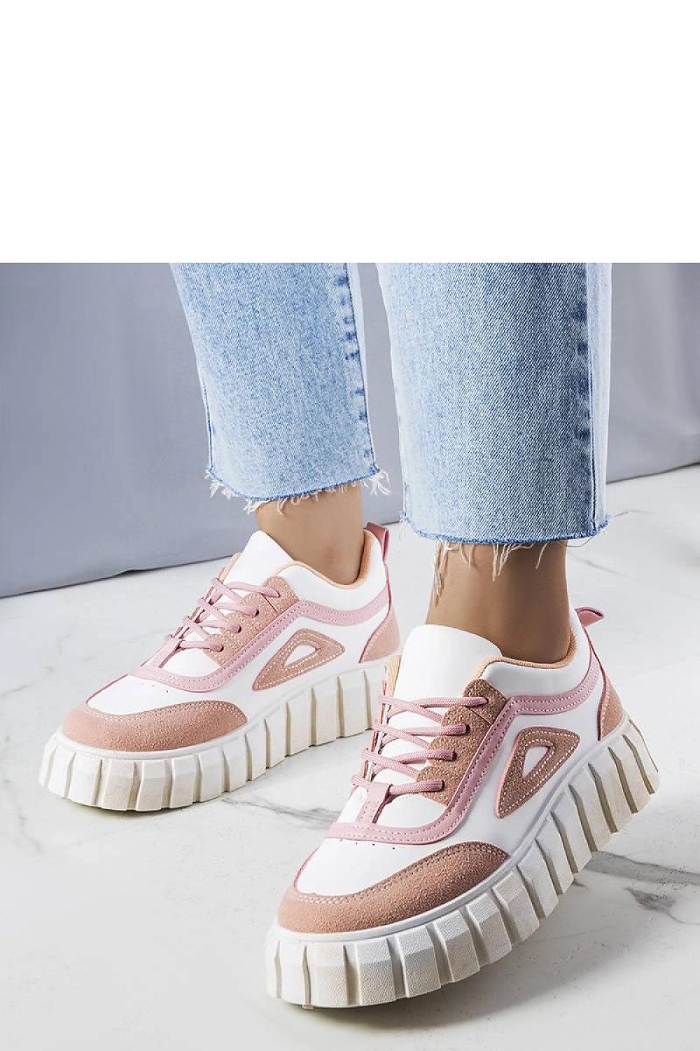 pink pleated lace sneakers alternate angle