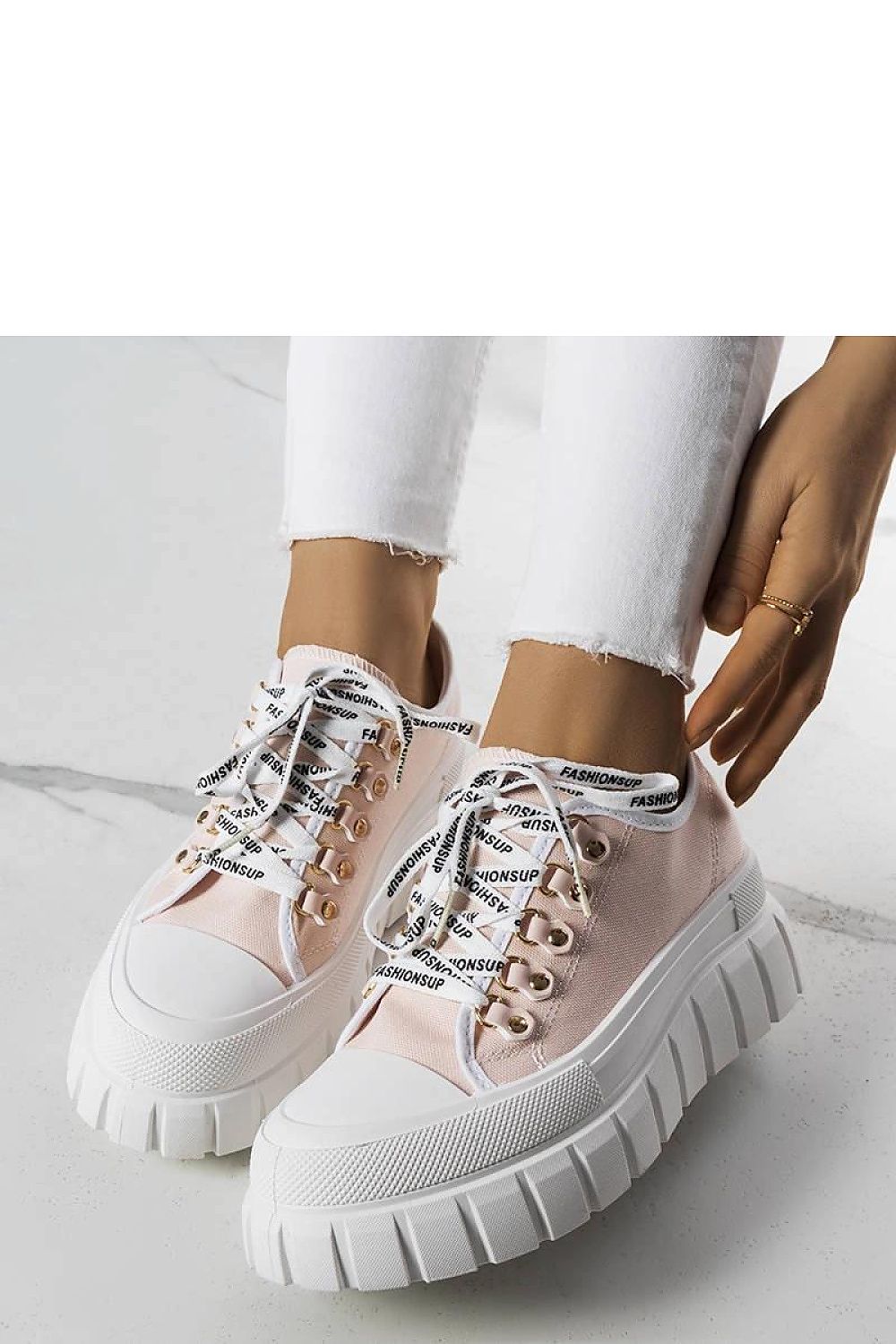 pink lace sneakers alternate angle