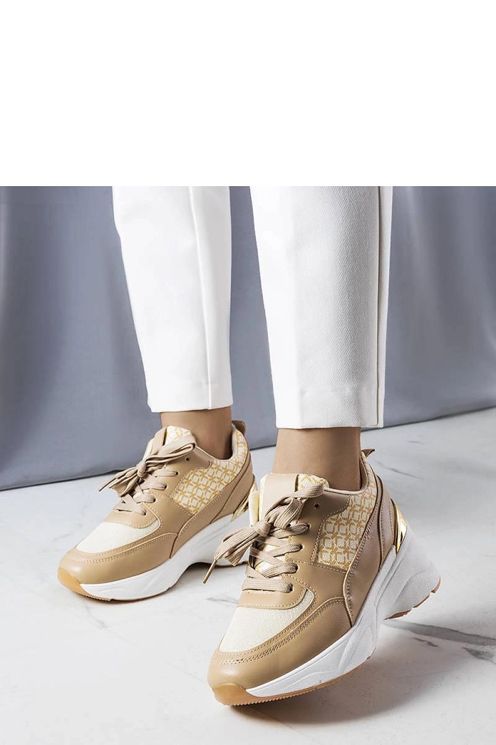 grey lace sneakers back view