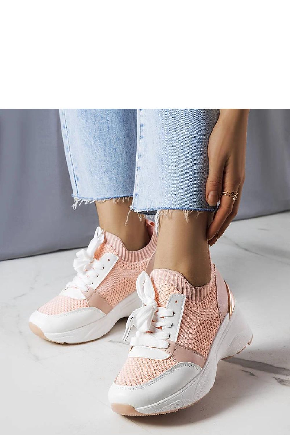 pink mini sneakers front view