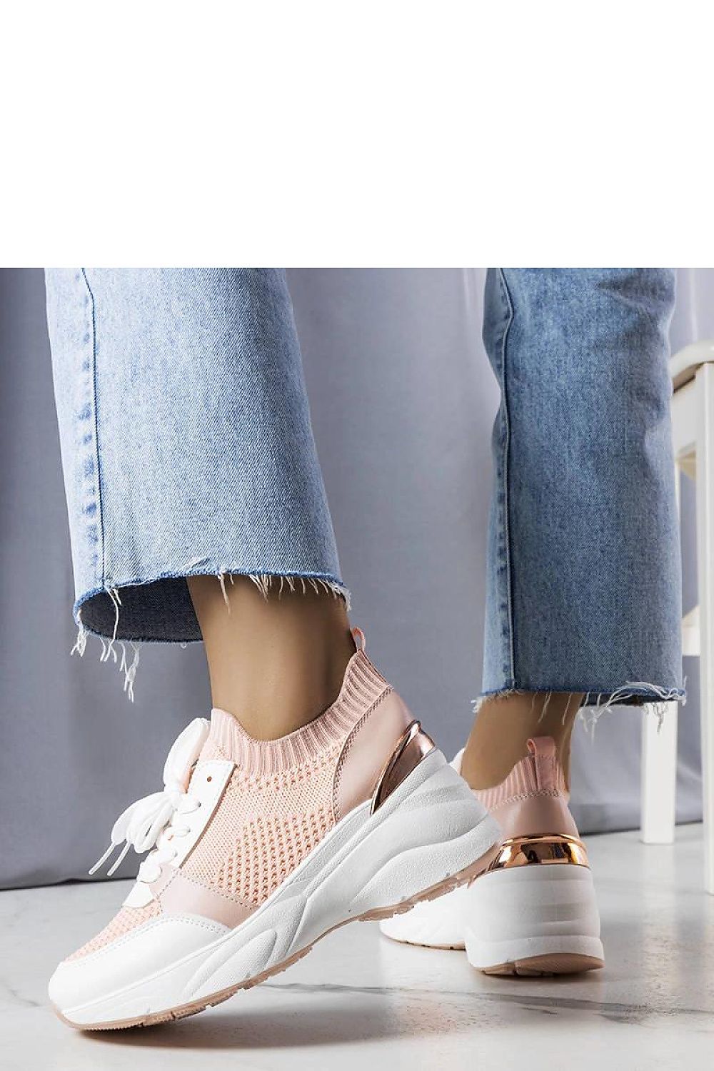 pink mini sneakers detail view