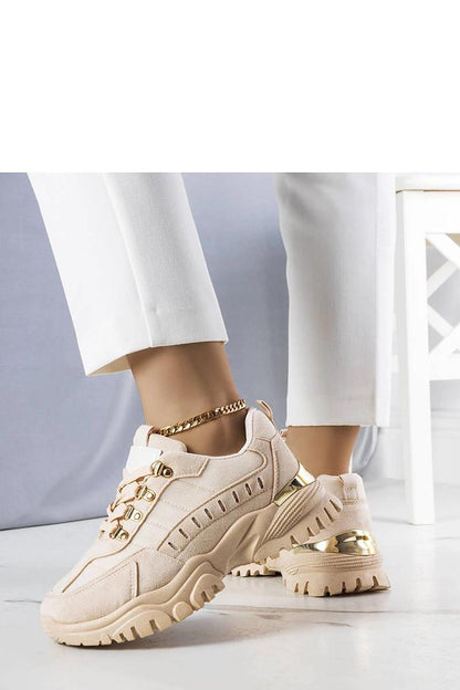 beige lace sneakers detail view