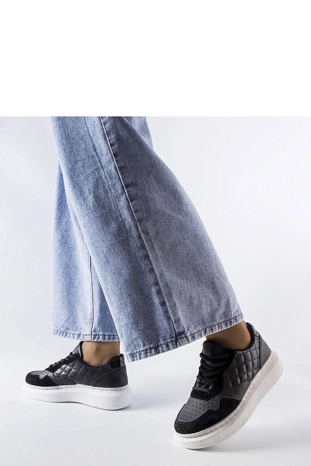 black lace sport shoes front view