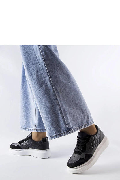 black lace sport shoes front view