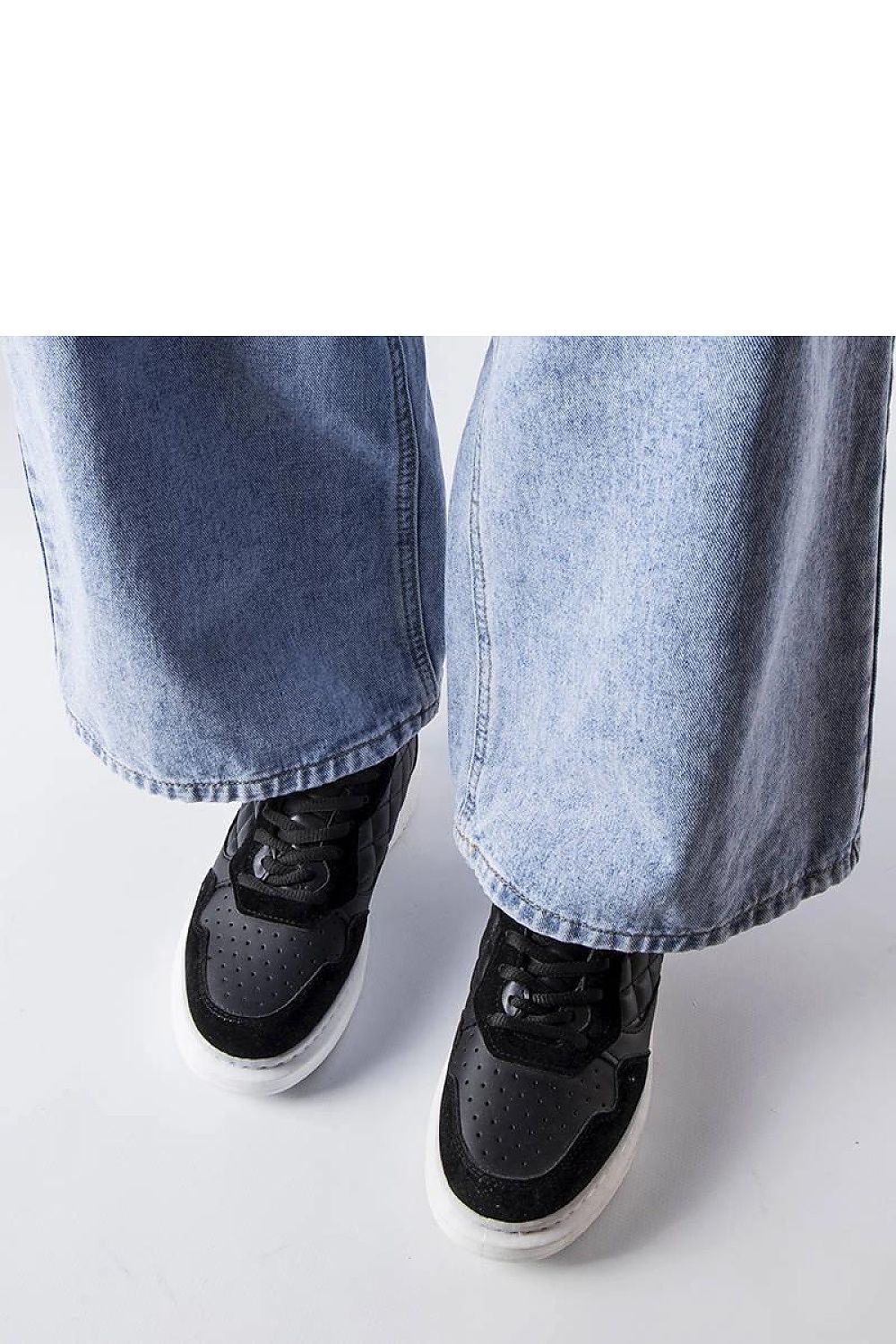 black lace sport shoes detail view