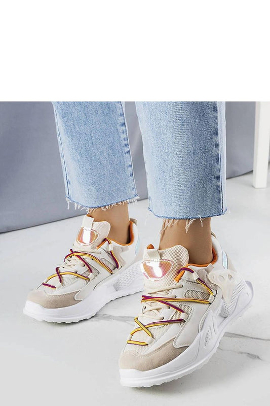 beige lace sneakers front view