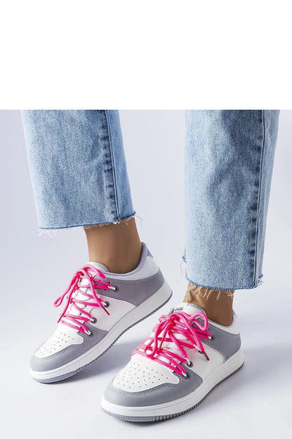 white lace sneakers front view