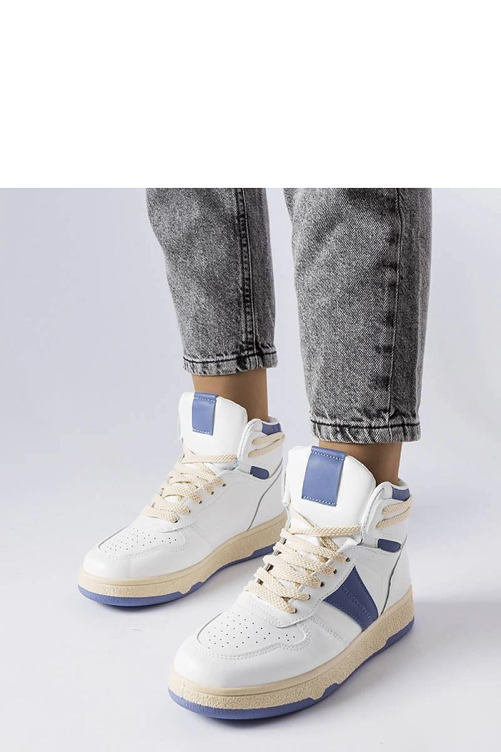 blue sneakers front view