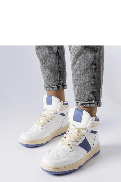 blue sneakers front view