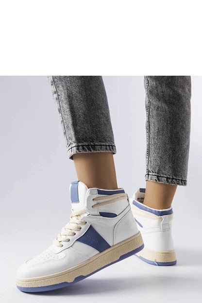 blue sneakers detail view