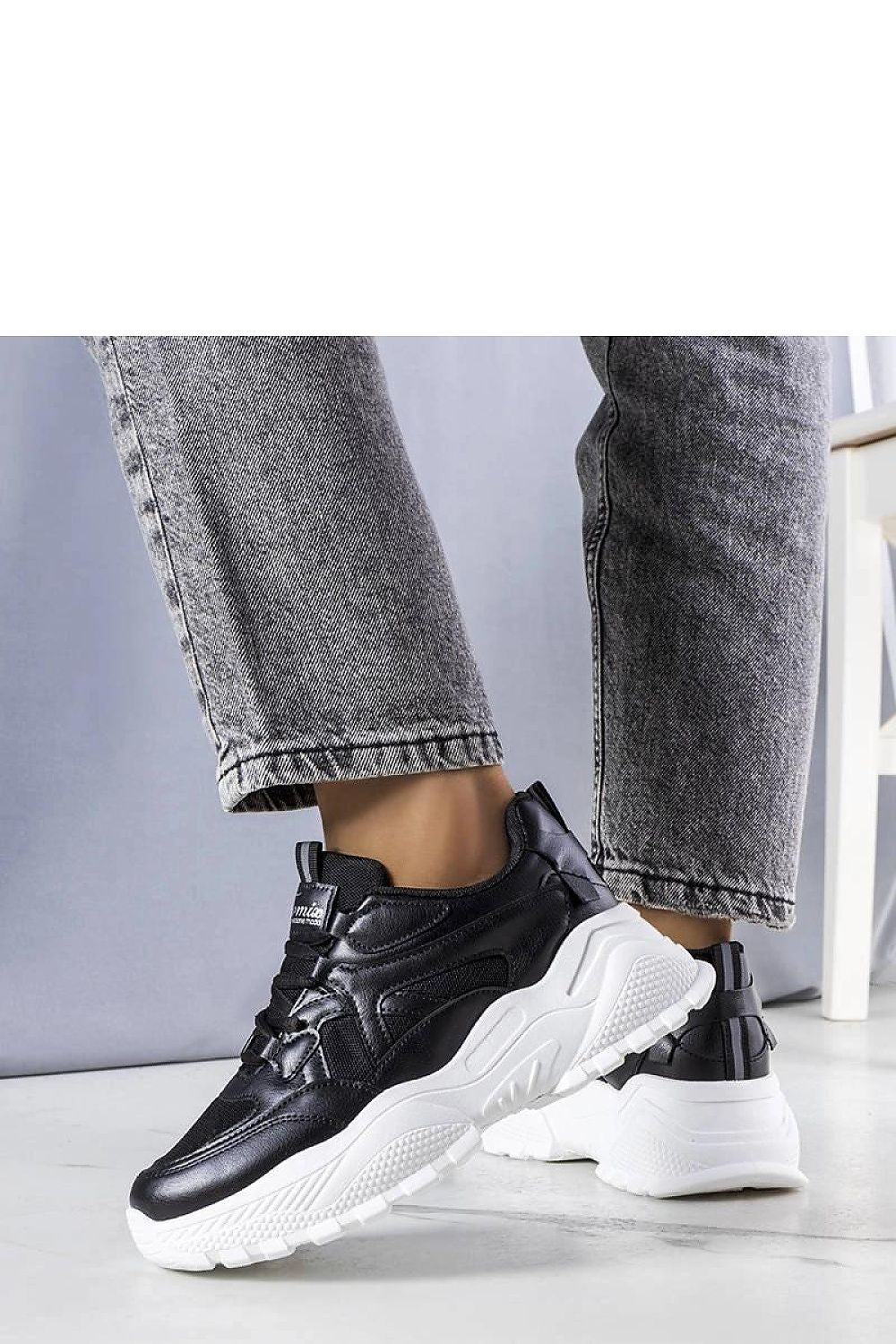 black sneakers detail view