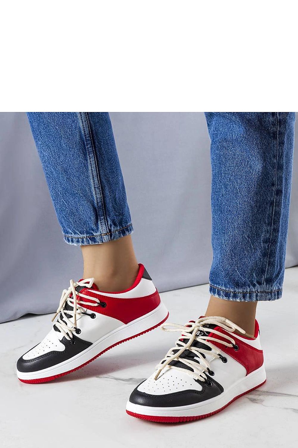 white lace sneakers back view