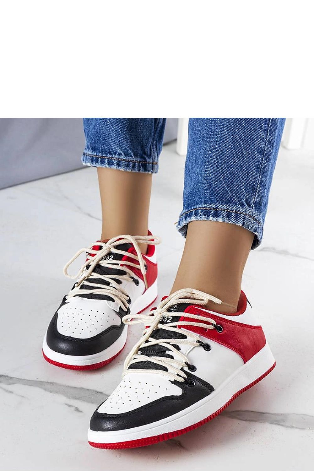 white lace sneakers side view