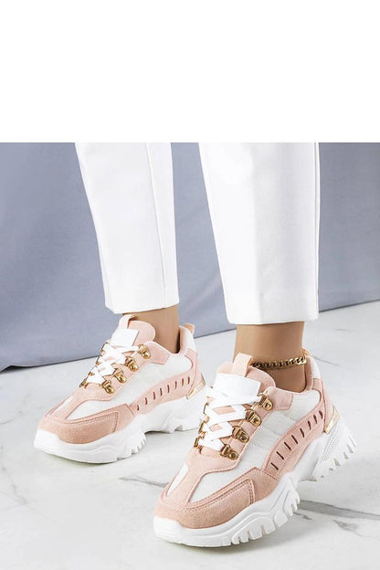 beige lace sneakers back view