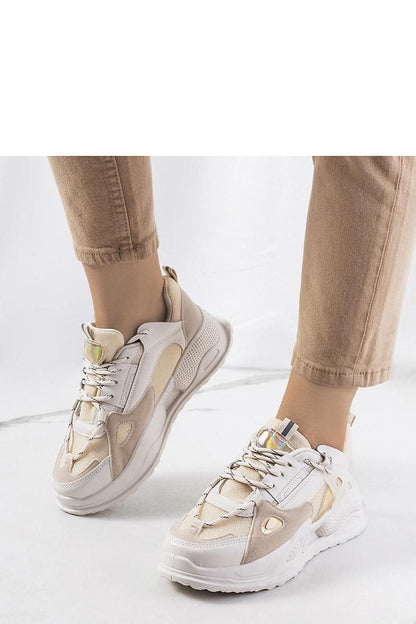 beige lace sneakers front view