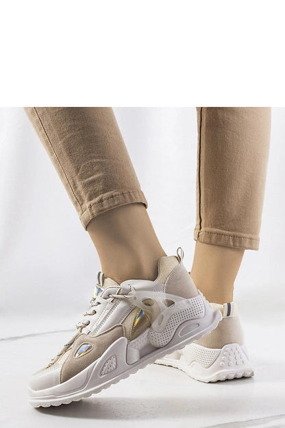 beige lace sneakers detail view