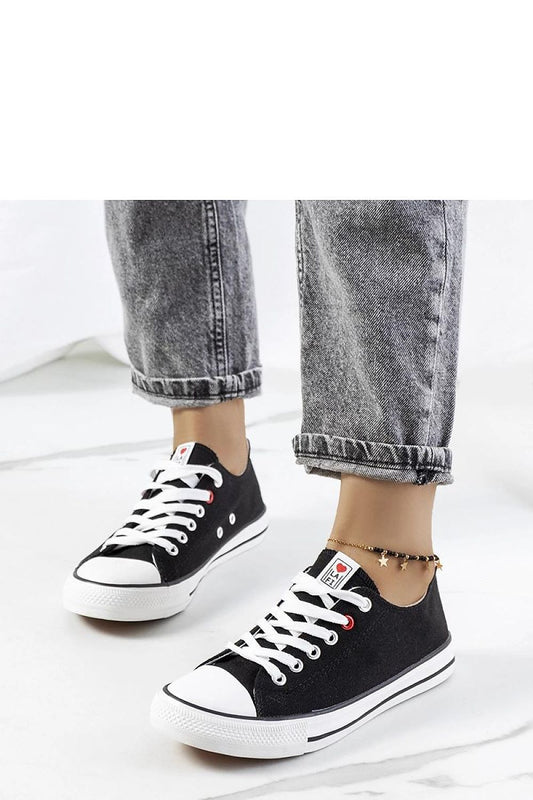 black lace sneakers front view