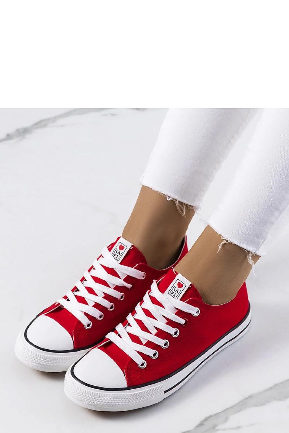 red lace sneakers alternate angle