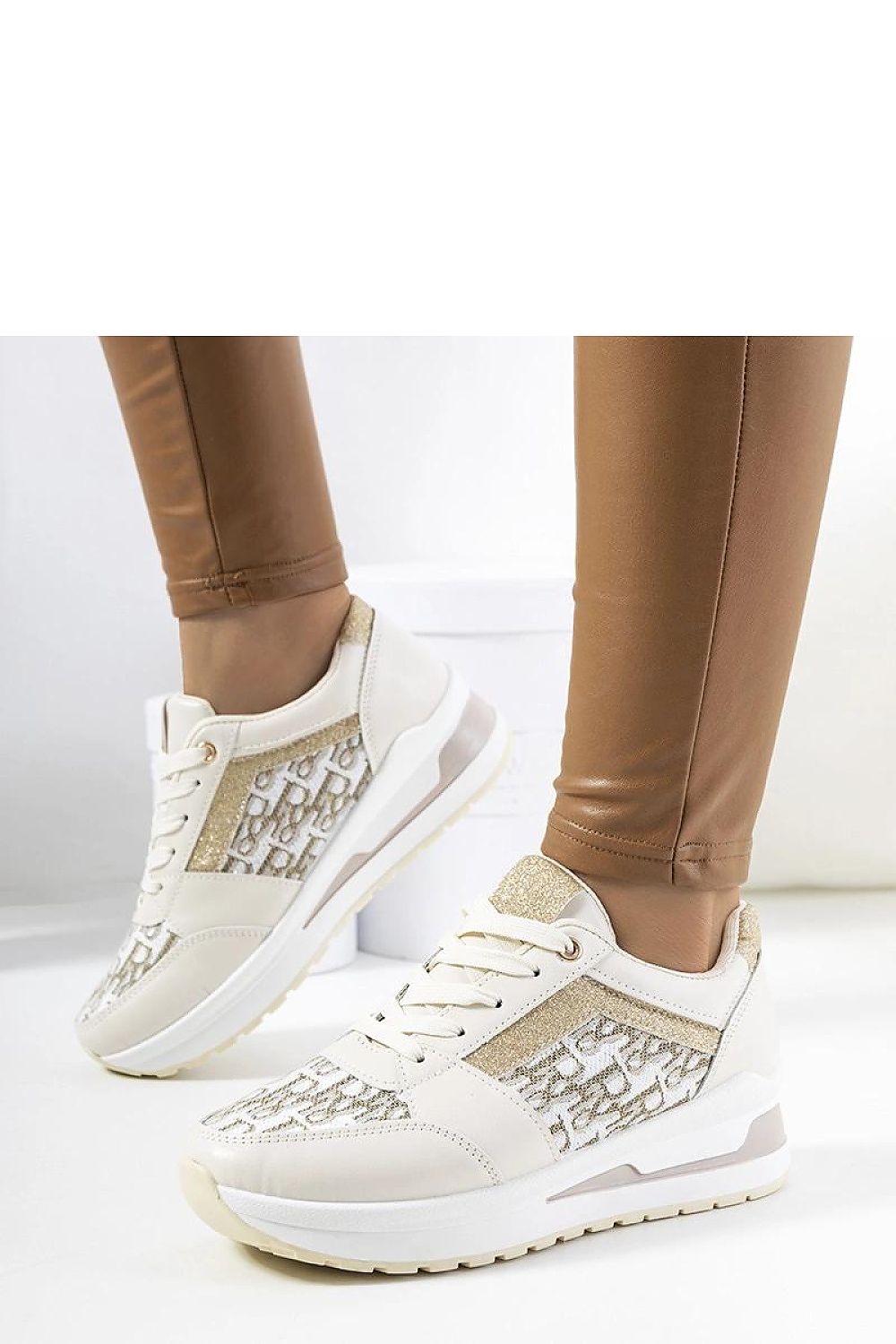 beige lace sneakers alternate angle