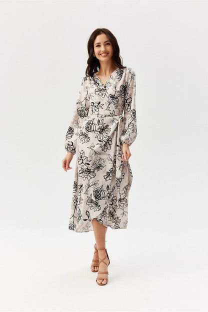 multicolor wrap flared day dress view 15