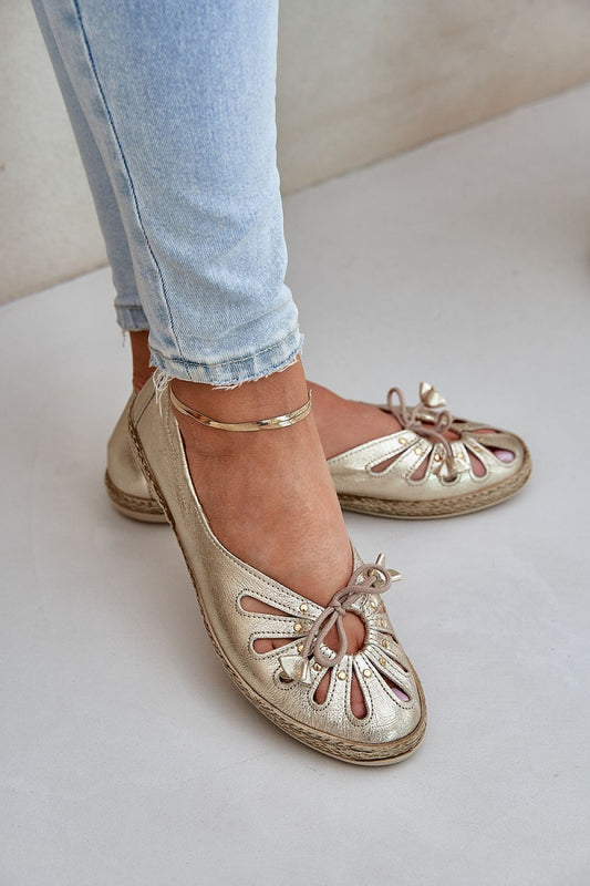 yellow mini ballet flats front view