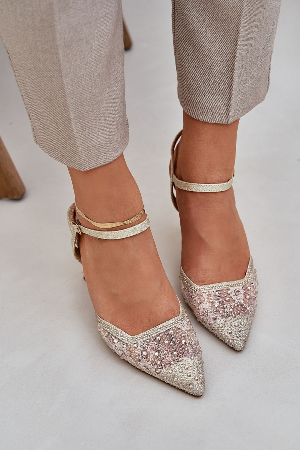 black high heels back view