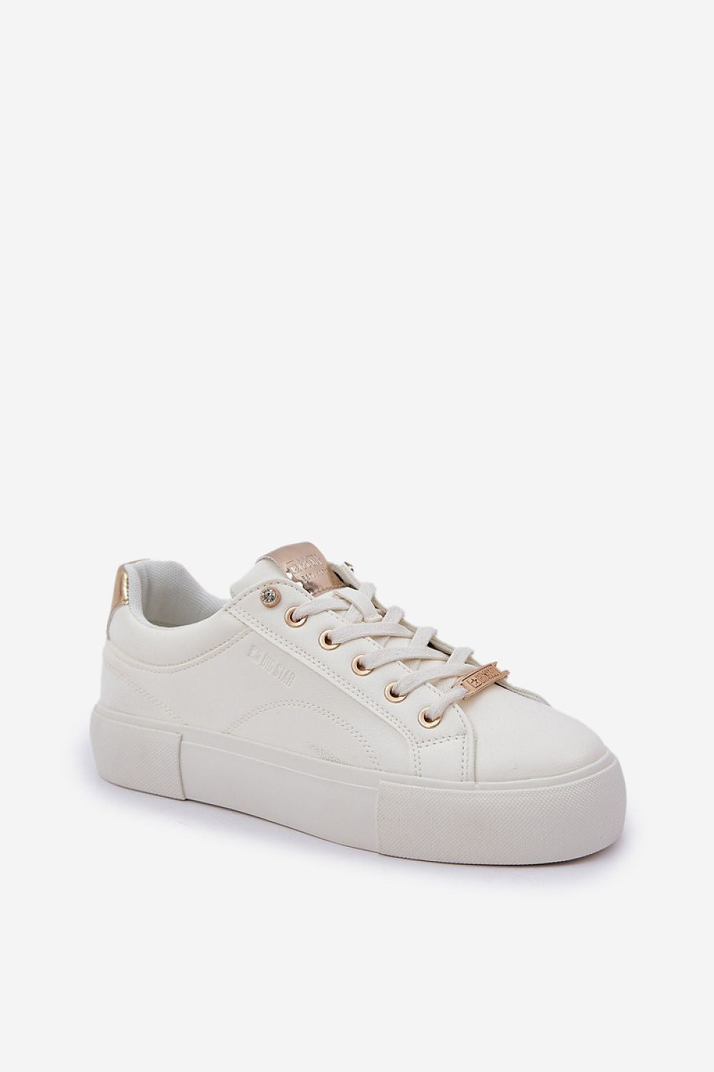 white sport shoes alternate angle