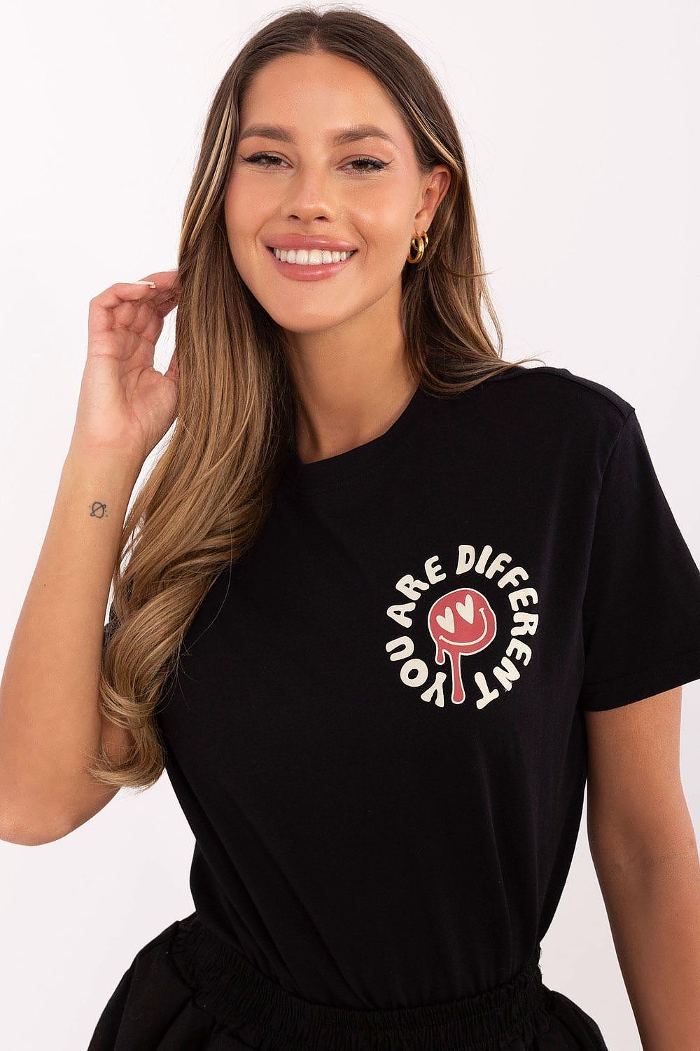 Women's Grey and White T-shirt front view