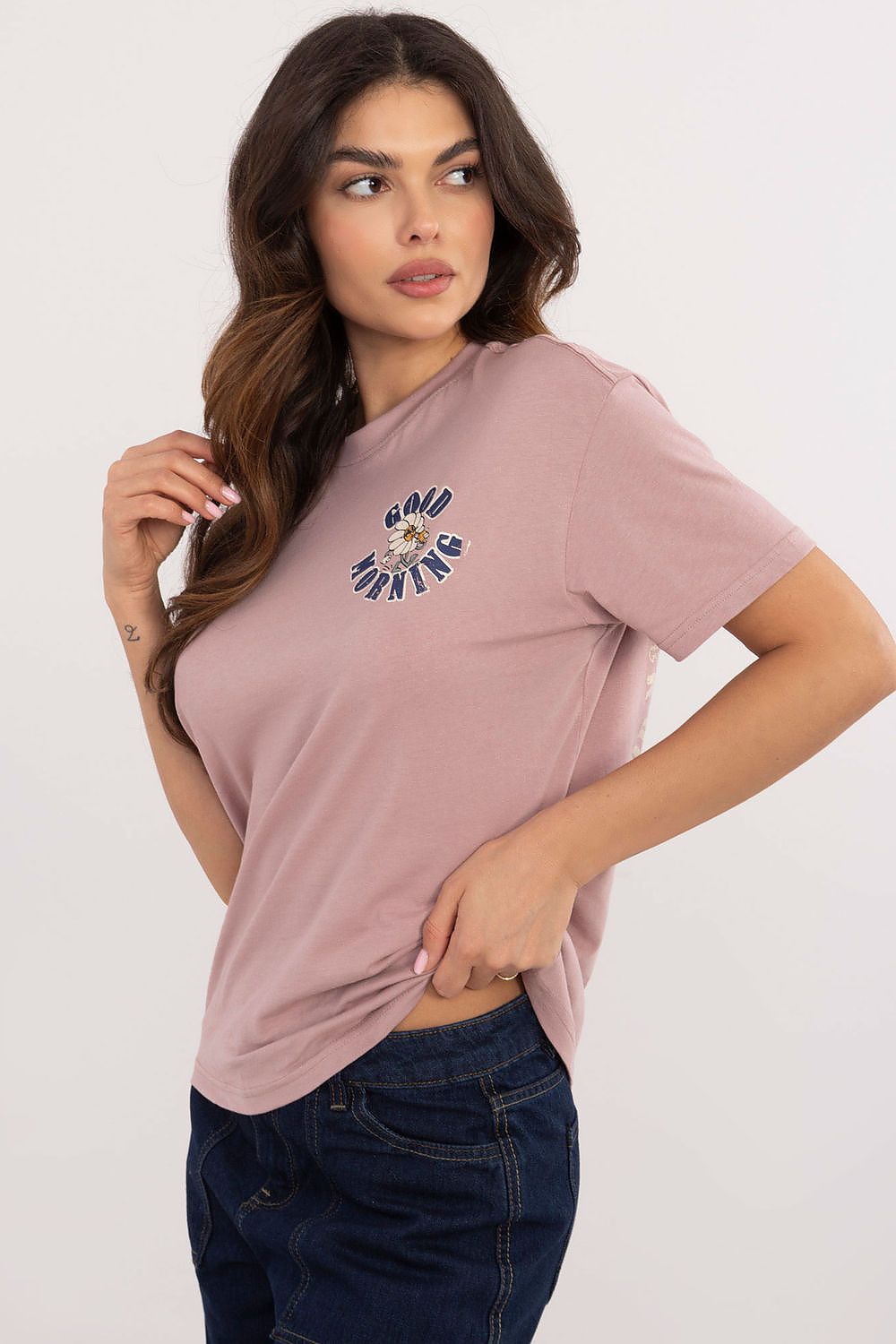 Women's Black, Pink, and Green T-shirt view 5