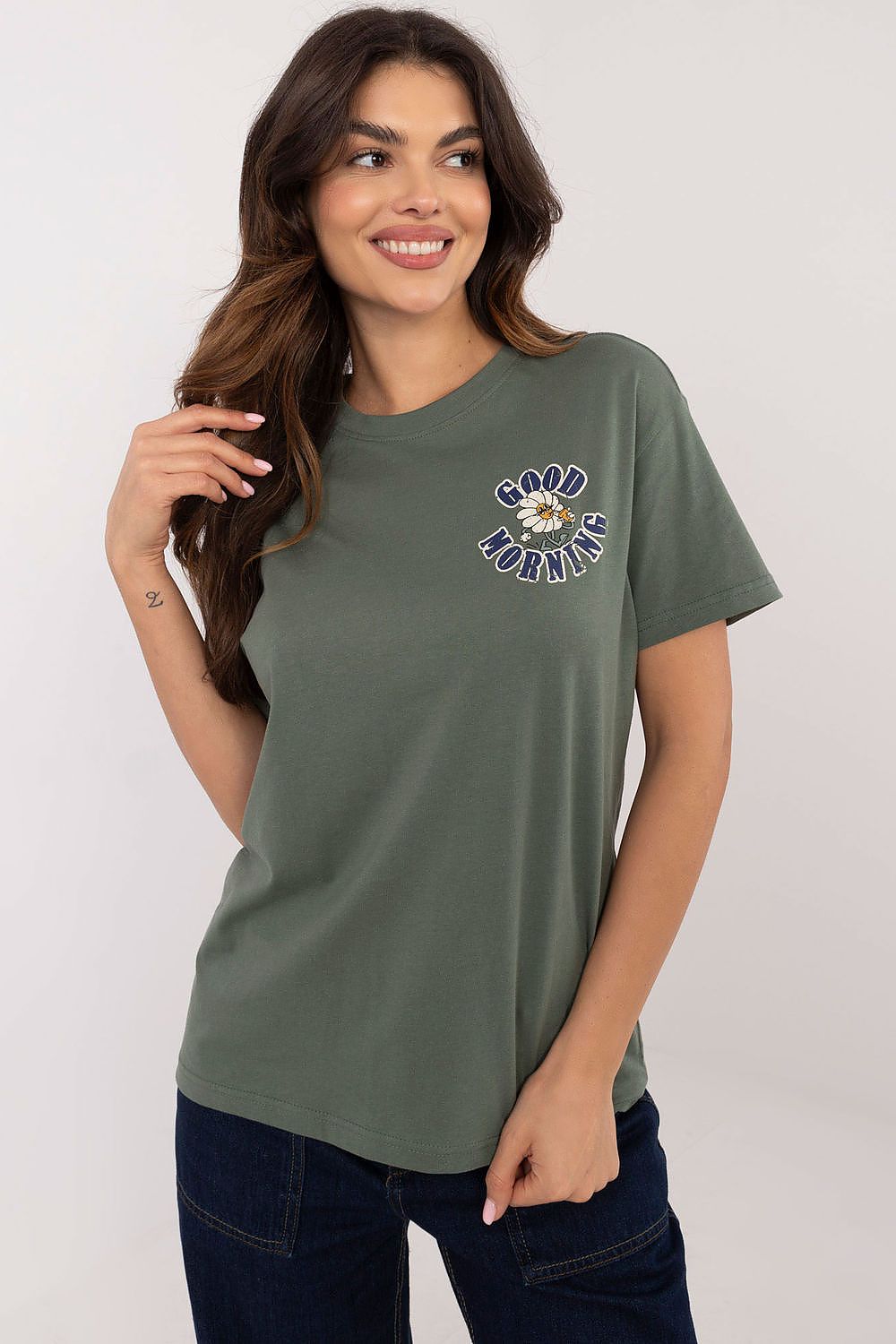 Women's Black, Pink, and Green T-shirt view 7