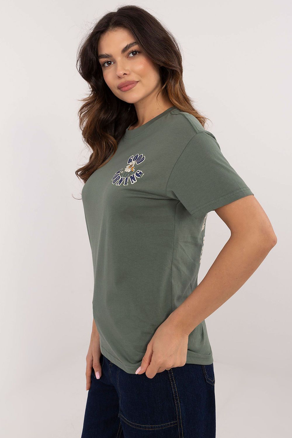 Women's Black, Pink, and Green T-shirt view 8