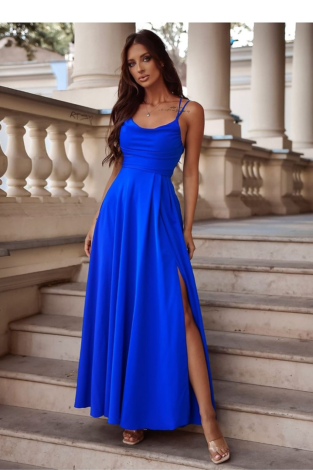 blue long dress view 9