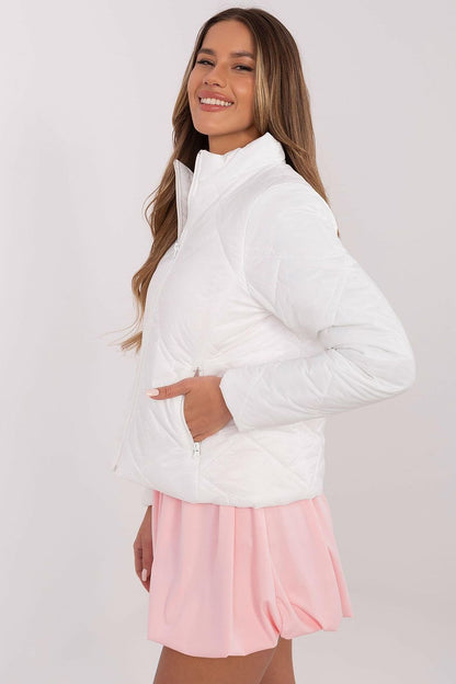 white long sleeve jacket front view