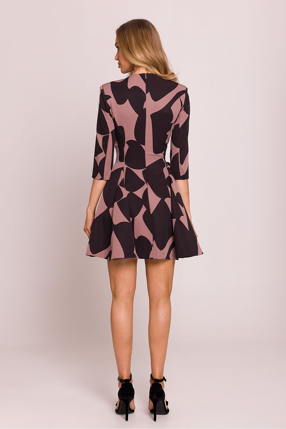 multicolor flared mini day dress detail view