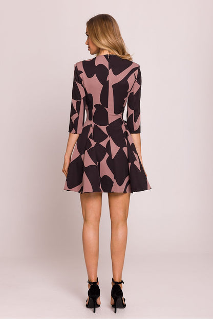 multicolor flared mini day dress detail view