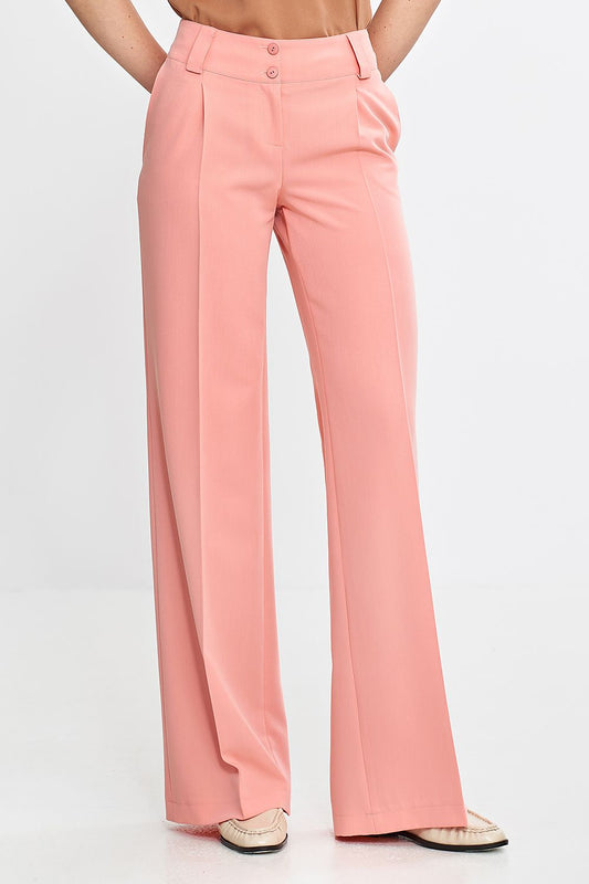 pink belted vivid pink belted trousers for women - elegant wide-leg design & comfortable fit front view