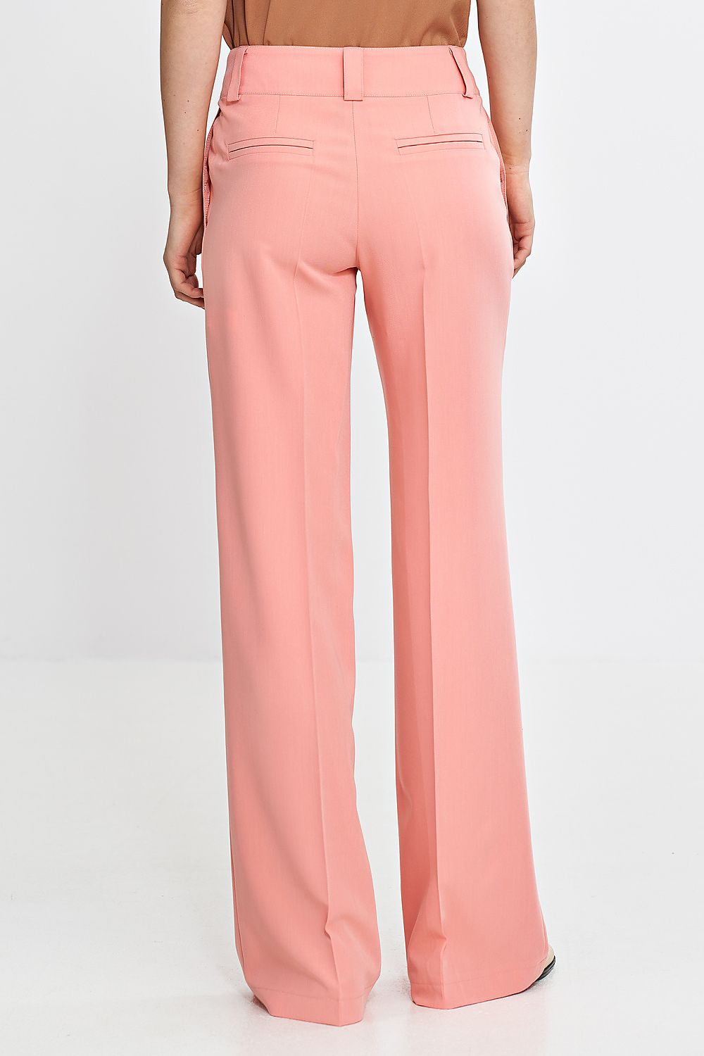 pink belted vivid pink belted trousers for women - elegant wide-leg design & comfortable fit detail view
