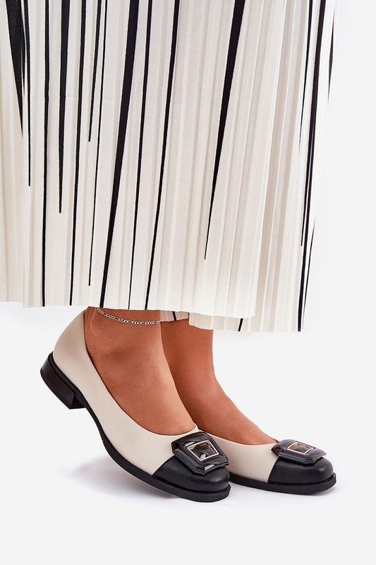 beige ballet flats front view