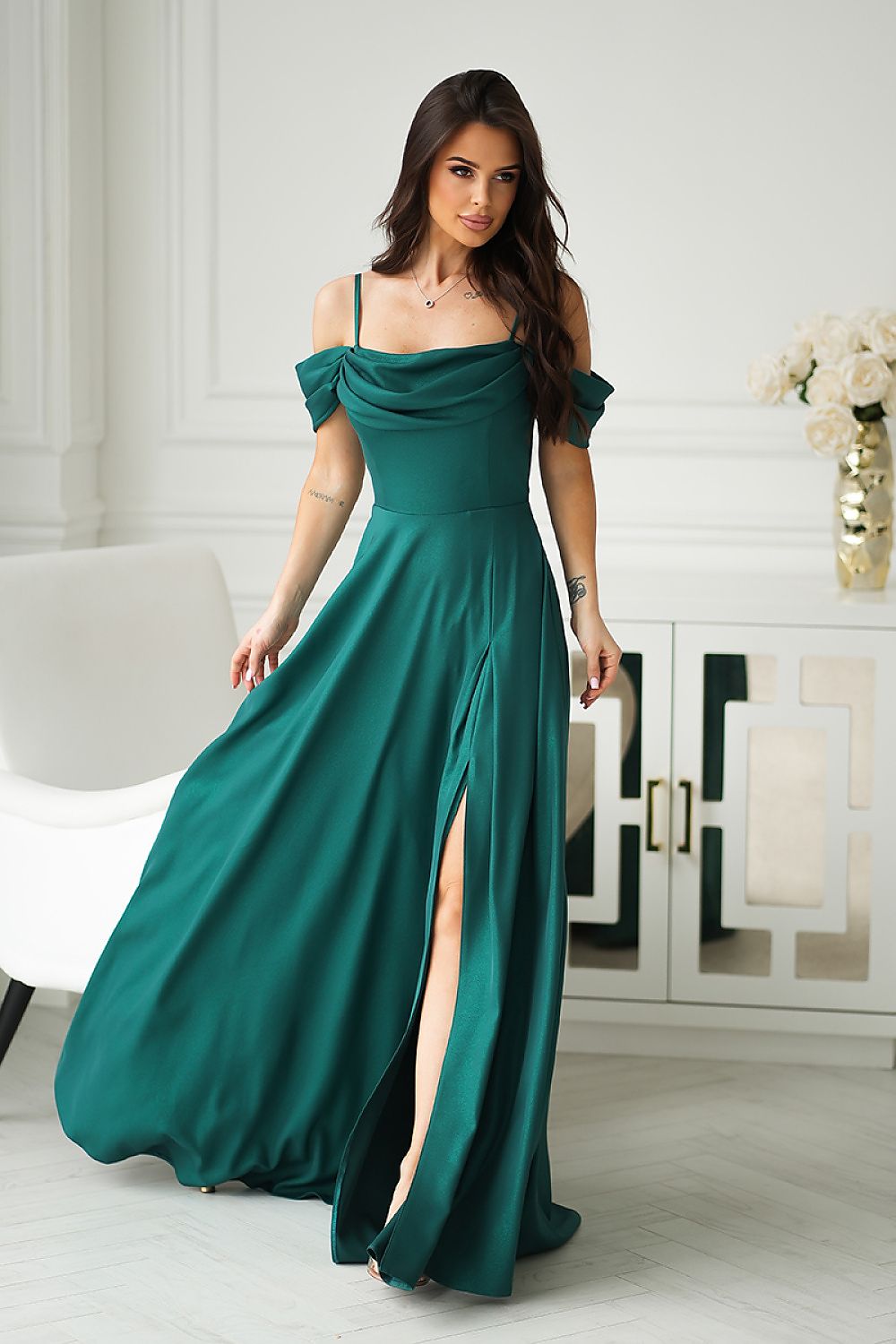beige long dress view 7