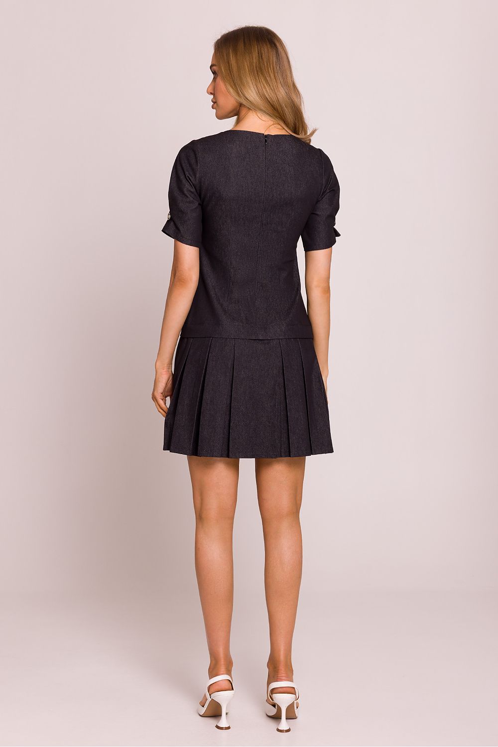 pink short sleeve mini day dress view 9