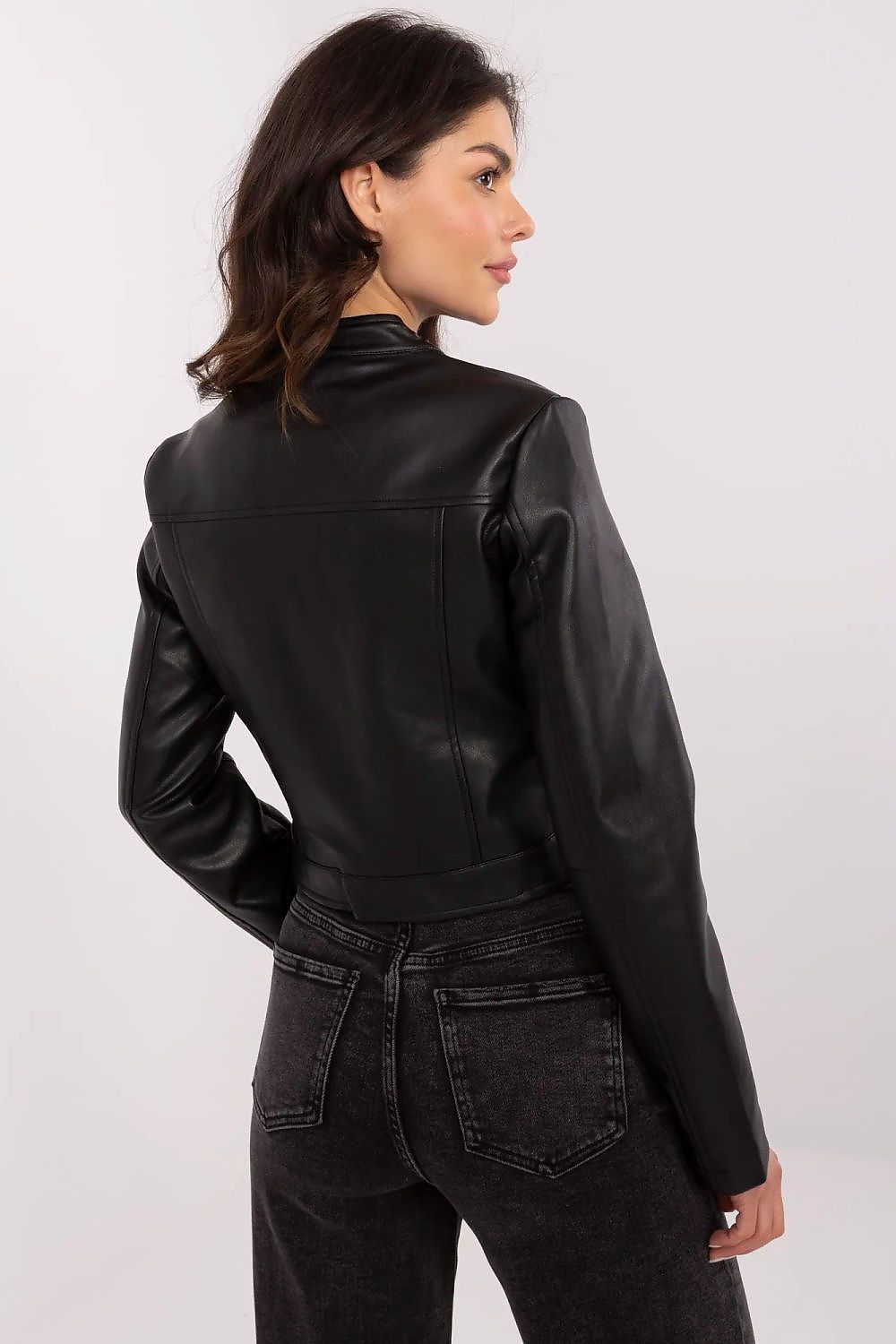 black long sleeve jacket detail view