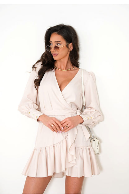 pink wrap ruffle day dress view 25