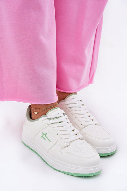 white sport shoes detail view