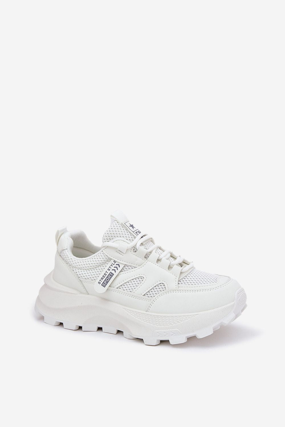 beige sport shoes side view