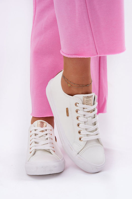 white sneakers front view